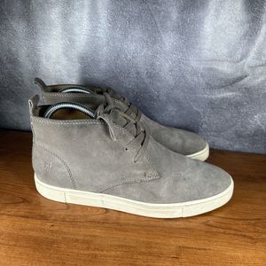 Frye Shoes Men's 8 Gray Sneakers Mid Top Chukka Suede